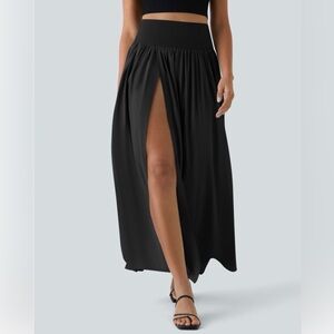 HALARA Black Maxi Skirt with High Front Slit